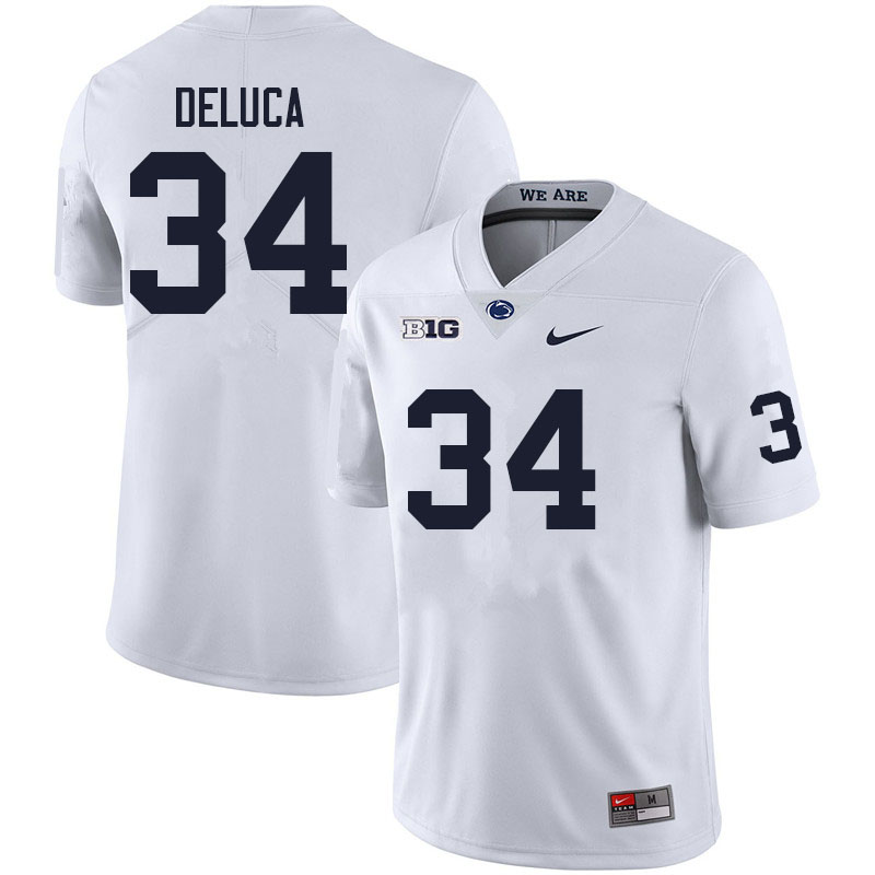 Men #34 Dominic DeLuca Penn State Nittany Lions College Football Jerseys Sale-White